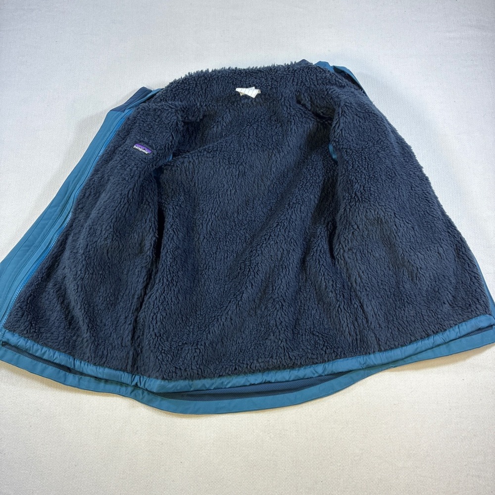 Patagonia Kids H2No Insulated Fleece Lined Waterproof Parka Jacket Blue Large 12 - Picture 3 of 16